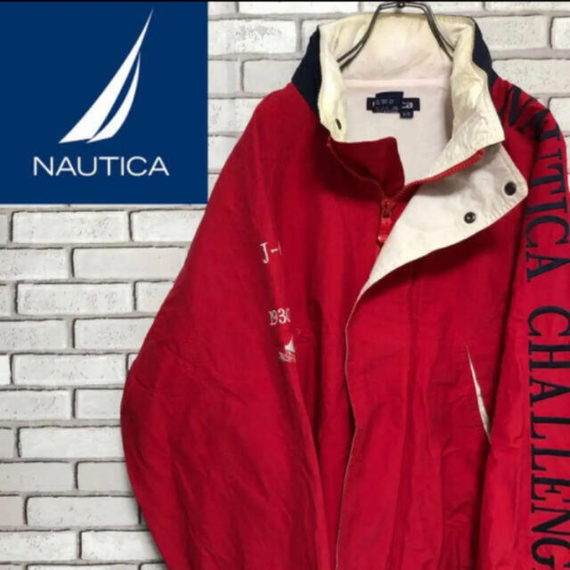 90s Nautica 小文字タグ ナイロン セーリングジャケット ロゴ刺繍