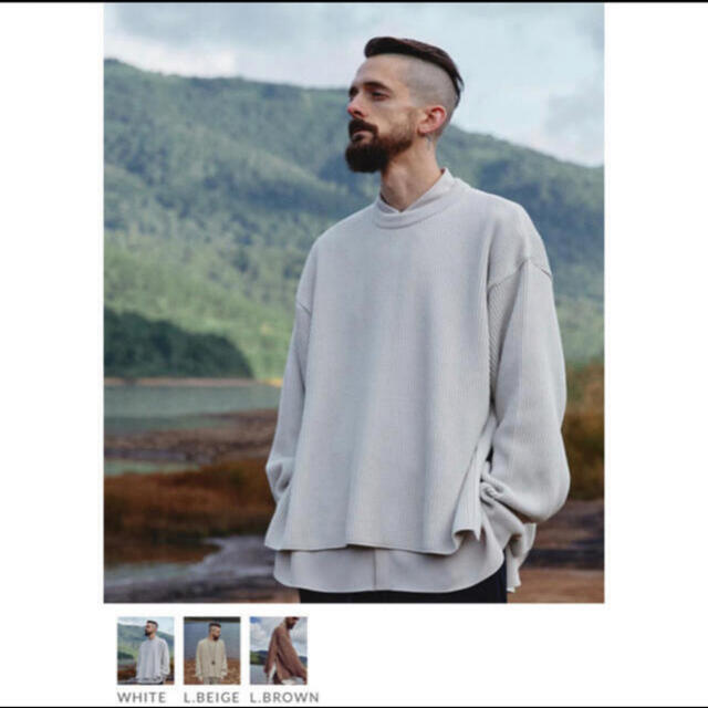 LIDNM OVERSIZED 7G AZE KNIT 新着 OVERSIZED 7G AZE KNIT WHITE