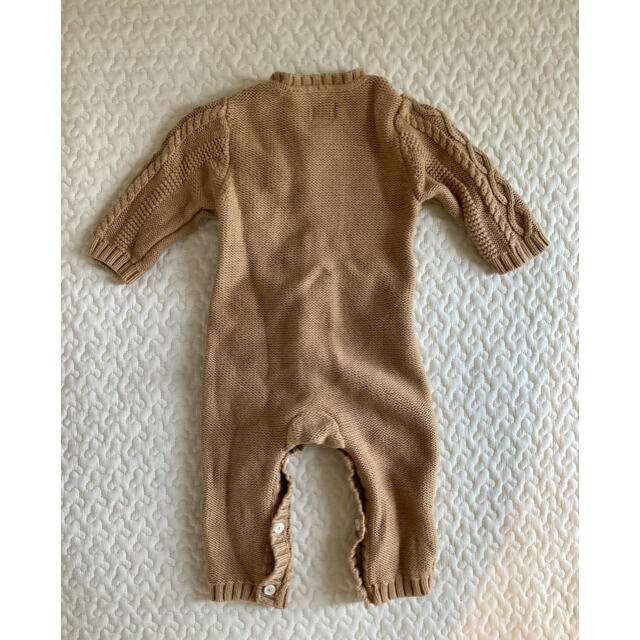 babyGAP(ベビーギャップ)のニットロンパース　ブラウン　アラン　70 Baby gap キッズ/ベビー/マタニティのベビー服(~85cm)(ロンパース)の商品写真