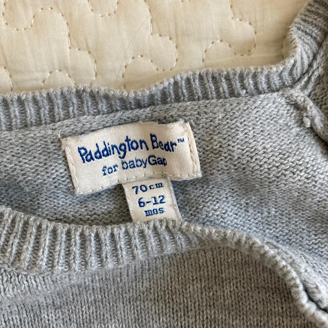 babyGAP(ベビーギャップ)のBaby  gap ベビーギャップ  ニットロンパース　パディントン　70 キッズ/ベビー/マタニティのベビー服(~85cm)(ロンパース)の商品写真