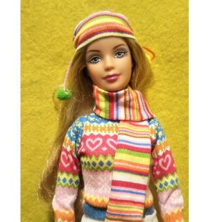 バービー(Barbie)のバービー 【未使用美品】 バービー バービー人形 帽子お洋服&スノーブーツ 付き(人形)