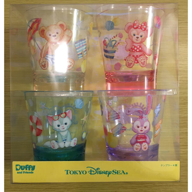 Disney(ディズニー)の【✨新品・未使用✨】ダッフィー &フレンズ　サニーファン　タンブラー4個セット エンタメ/ホビーのおもちゃ/ぬいぐるみ(キャラクターグッズ)の商品写真