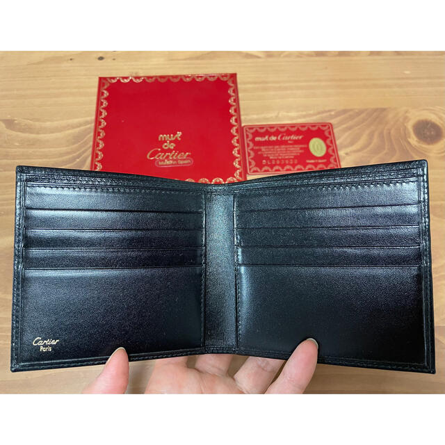 【ヴィンテージ・未使用】カルティエ マストドゥ 二つ折り財布　ブラック 1