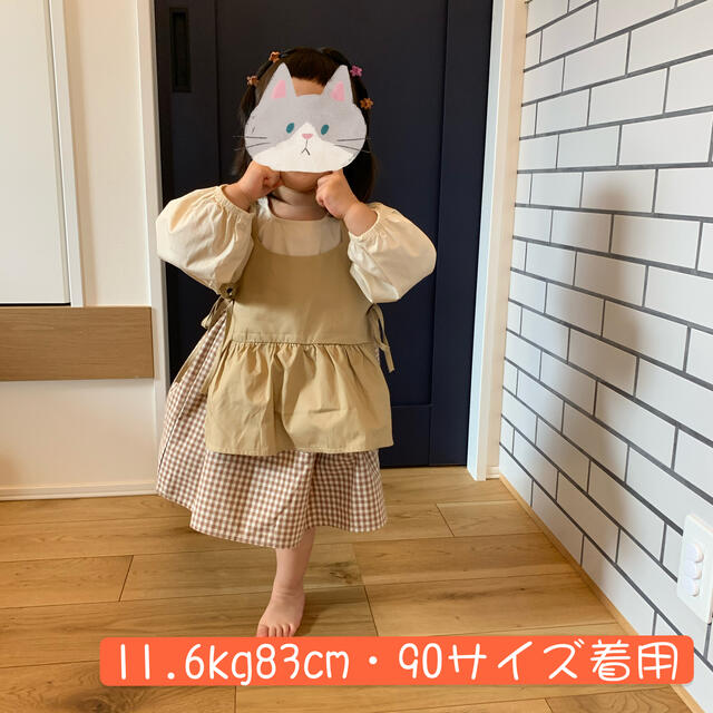 コットン生地長袖ワンピースセパレート使用可能 キッズ/ベビー/マタニティのキッズ服女の子用(90cm~)(ワンピース)の商品写真