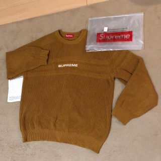 シュプリーム(Supreme)の美品　中古　supreme chest stripe sweater M 茶色(ニット/セーター)