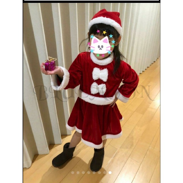 120 もこもこタイプ サンタコスプレ 子供 ベビーサンタ 女の子用 クリスマス キッズ/ベビー/マタニティのキッズ服女の子用(90cm~)(ワンピース)の商品写真