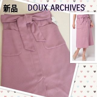 ドゥアルシーヴ(Doux archives)の新品1万弱DOUX ARCHIVES起毛スカート(ひざ丈スカート)