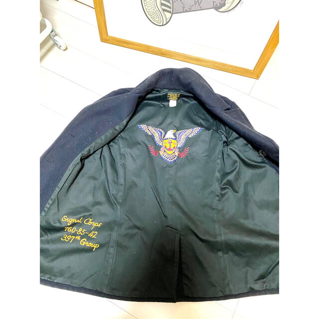 RRL(ダブルアールエル)のRRL　オーバーサイズ　極厚　Pコート ピーコート　インナー　刺繍入り メンズのジャケット/アウター(ピーコート)の商品写真