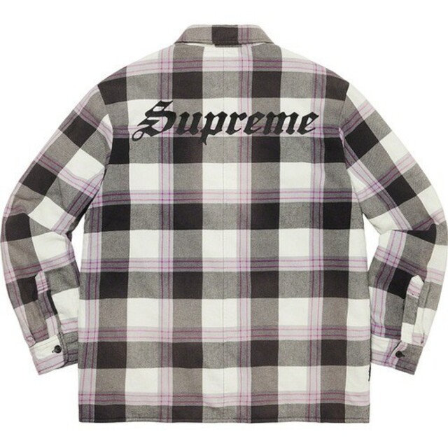 Supreme Quilted Flannel Shirt White M