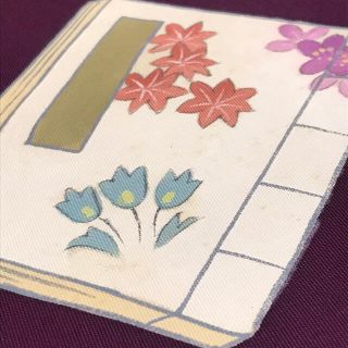 刺繍　名古屋帯　貝　薄ピンク　正絹