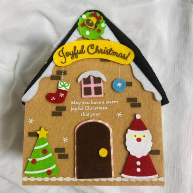 クリスマス　雑貨　お菓子の家　プレゼント　フェルト ハンドメイドのおもちゃ(その他)の商品写真
