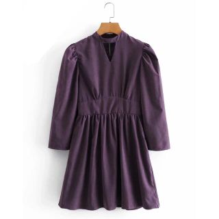 ザラ(ZARA)の❄️冬新作☃️3092◆purple ワンピース(ミニワンピース)