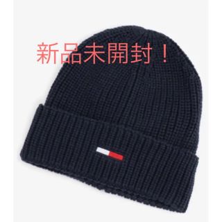 トミーヒルフィガー(TOMMY HILFIGER)の新品未使用　ニット帽　トミー　フィルフィガー　リブニットキャップ　ネイビー(ニット帽/ビーニー)