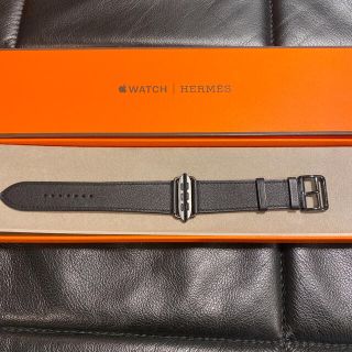 エルメス(Hermes)の【新品未使用】Apple Watch HERMES ブラックレザー(ラバーベルト)