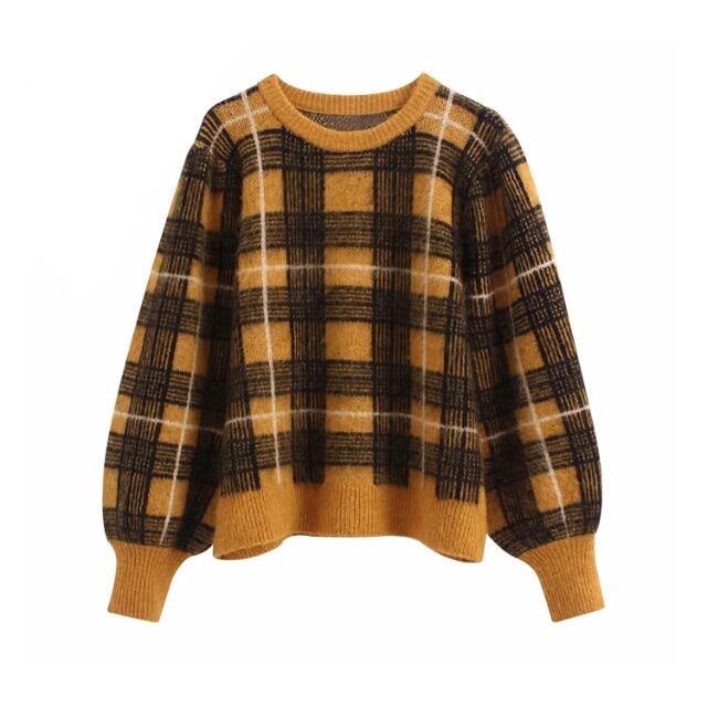 ZARA - ❄️冬新作☃️3098◇チェック柄 ニット セーターの通販 ZARA - ❄️冬新作☃️3098◇チェック柄 ニット セーターの通販