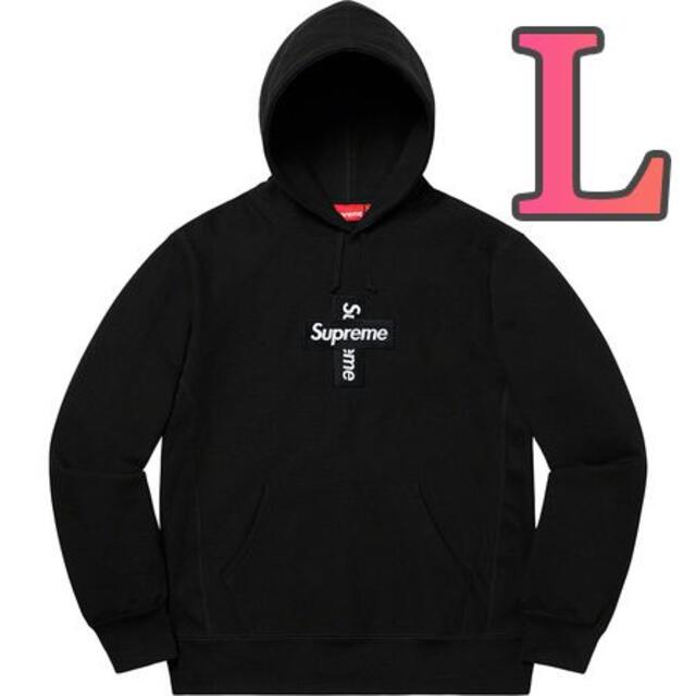 国内販売正規品 L Black Supreme Cross Box Logo Hooded