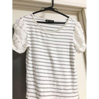 ミッシュマッシュ(MISCH MASCH)のミッシュマッシュ★袖レース★パワショルボーダーTシャツ★カットソー★M(Tシャツ(半袖/袖なし))