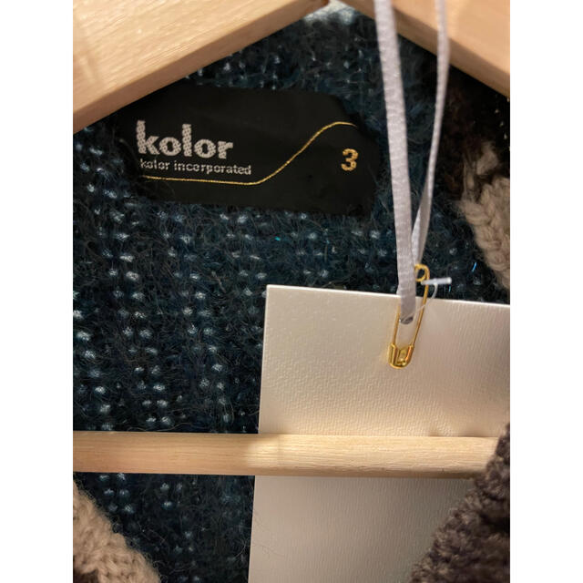 kolor(カラー)のkolor 20aw クレイジーパターンニット　ブルー×グレー×ブラウン メンズのトップス(ニット/セーター)の商品写真