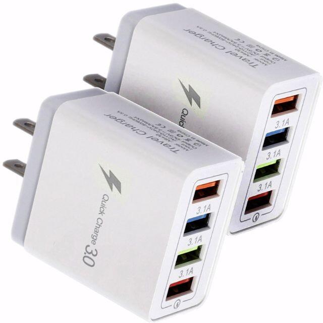 定形外発送送料無料商品 4ポートUSB アダプター ❲ACコンセント式❳×2個 通販 USB アダプター 急速充電器 コンセント 4ポート