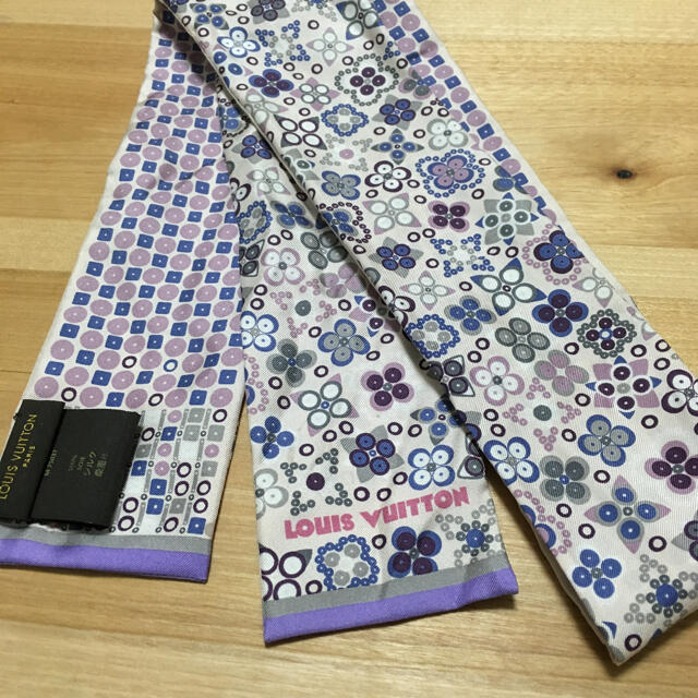 ルイヴィトン  スカーフ  M75037 紫 パープル系 シルク ツイリー