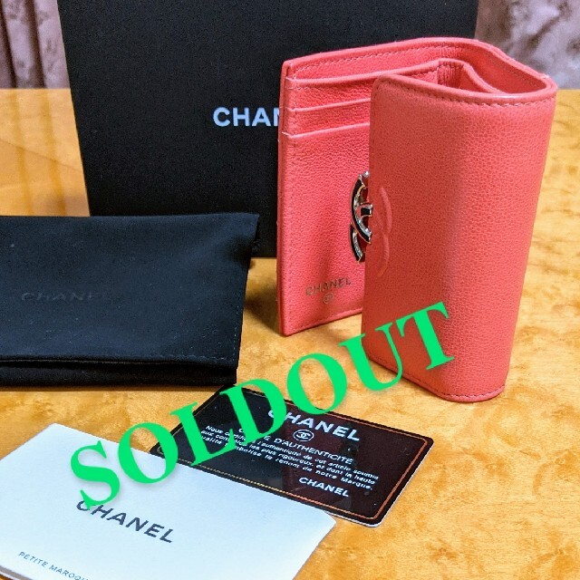 CHANEL????ココマークCC19ss新作/3つ折財布????ピンク/美品????