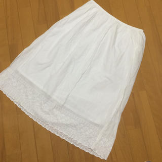 ムジルシリョウヒン(MUJI (無印良品))の無印良品 コットン❤️刺繍スカート(ひざ丈スカート)