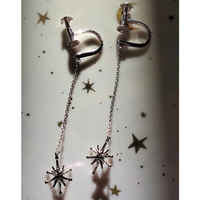 ⭐CROSSING STAR LONG EARRINGS💎製品証明書付き⭐