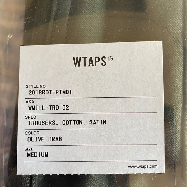 W)taps(ダブルタップス)のWTAPS MILL TROUSERS COTTON SATIN 20SS AW メンズのパンツ(ワークパンツ/カーゴパンツ)の商品写真