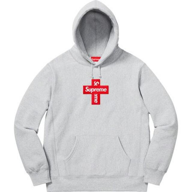 [L]supreme cross box logo hoodedトップス