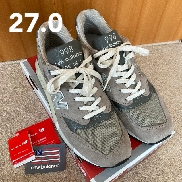 New Balance(ニューバランス)のニューバランス new balance M998 グレー 27.0cm メンズの靴/シューズ(スニーカー)の商品写真