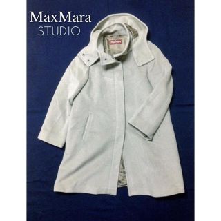 マックスマーラ(Max Mara)のMax Mara STUDIO アンゴラコート フード付(ロングコート)