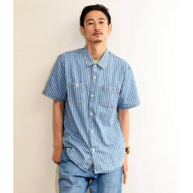 Supreme - 17ss 青 L supreme stripe denim s/s shirtの通販 by ...