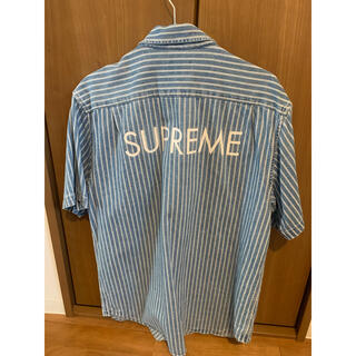 シュプリーム(Supreme)の17ss 青 L supreme stripe denim s/s shirt(シャツ)