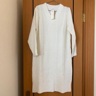 ショコラフィネローブ(chocol raffine robe)のchocol raffine robe ケーブルニットワンピース(ひざ丈ワンピース)