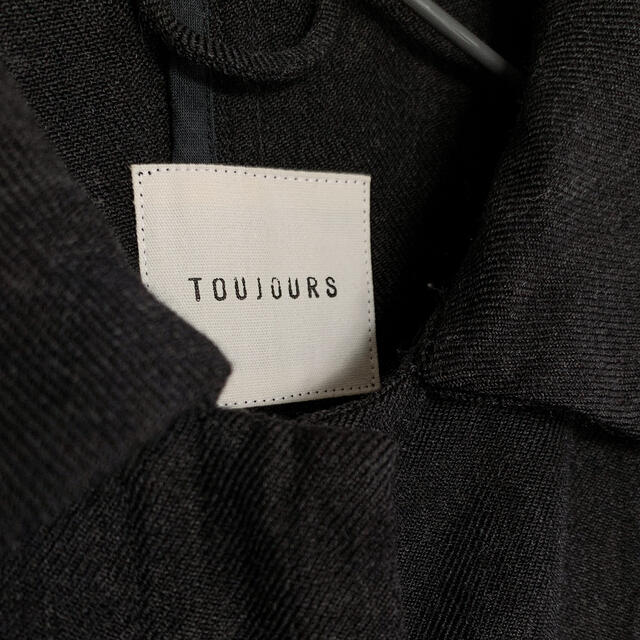 TOUJOURS トゥジュー ブラック 黒 ウールリネンスタンダードコート