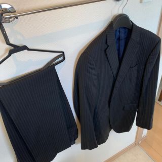 ランバンオンブルー(LANVIN en Bleu)のランバン オンブルー スーツ 黒 ストライプ (セットアップ)