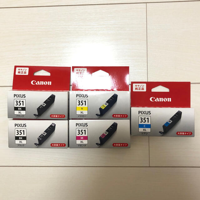 Canon(キヤノン)のCanon キャノン　プリンター　純正インク　351  5本 スマホ/家電/カメラのPC/タブレット(PC周辺機器)の商品写真