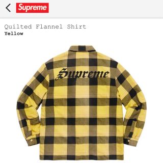 supreme quited flannel shirt yellow S