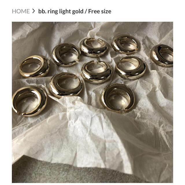 yurikaakutsu bb ring lightgold レディースのアクセサリー(リング(指輪))の商品写真