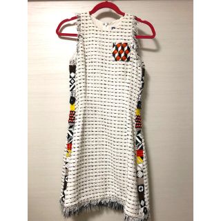 エムエスジイエム(MSGM)の【値下★【MSGM】コレクションライン ツィードビジューワンピース(ひざ丈ワンピース)