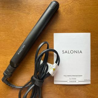 【SALONIA】ミニストレートヘアアイロン SL-010SB（ブラック）(ヘアアイロン)