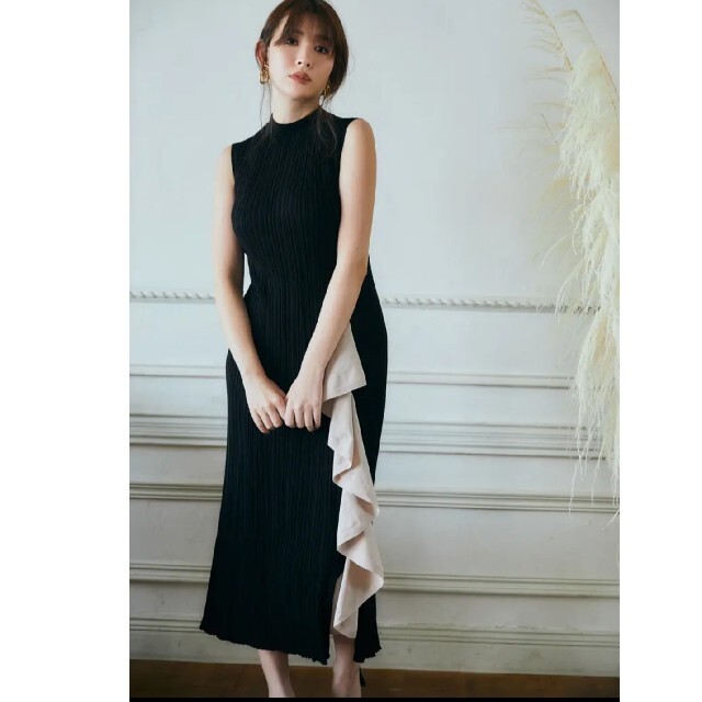 her lip to   Ruffled Tow-tone Knit Dressレディース