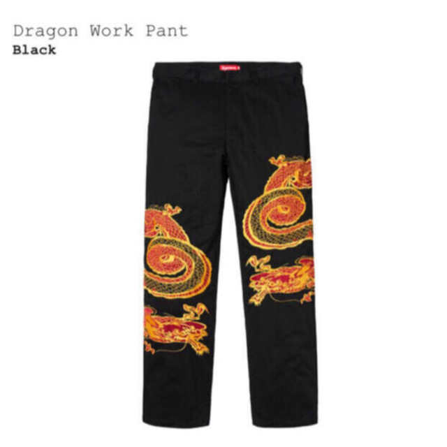 30 supreme 2018AW  dragon work pant