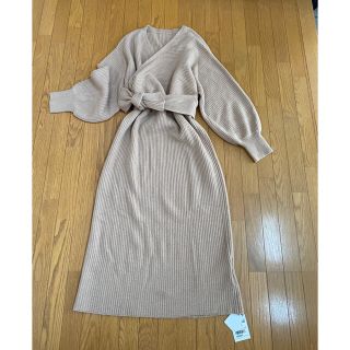 ロペ(ROPE’)のMariaさま専用☆タグ付き新品未使用☆カシュクールニットワンピース38M(ロングワンピース/マキシワンピース)