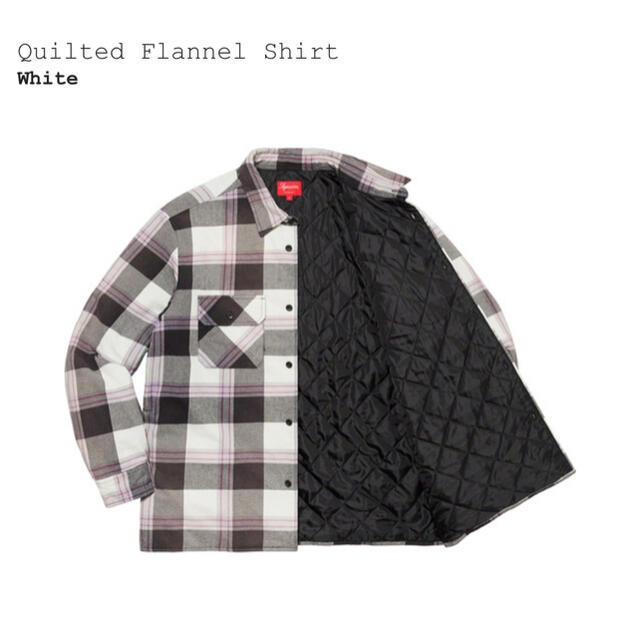 Supreme Quilted Flannel Shirt White S 1