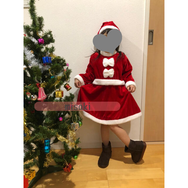 【130cm】サンタコスプレ モコモコ 女の子 クリスマスに! ベビーサンタ キッズ/ベビー/マタニティのキッズ服女の子用(90cm~)(ワンピース)の商品写真