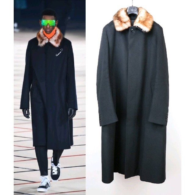 2022?新作】 正規品 - HOMME DIOR 17aw 48 黒 ロングコート カシミヤ