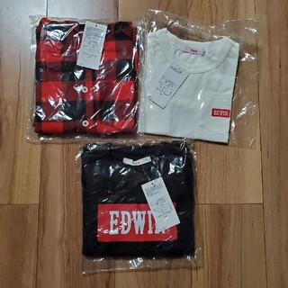 エドウィン(EDWIN)の【新品】EDWIN　長袖３点セット　サイズ110(Tシャツ/カットソー)
