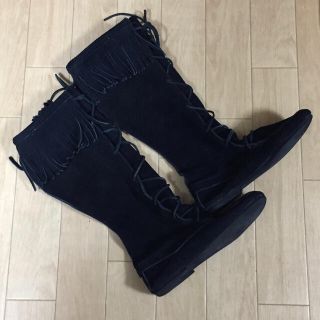 ミネトンカ(Minnetonka)の良品　MINNETONKA ミネトンカ  レースアップブーツ  フリンジ(ブーツ)