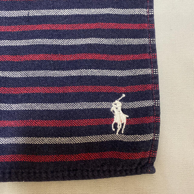 POLO RALPH LAUREN(ポロラルフローレン)のラルフローレン　タオルハンカチ　ボーダー　中古 レディースのファッション小物(ハンカチ)の商品写真